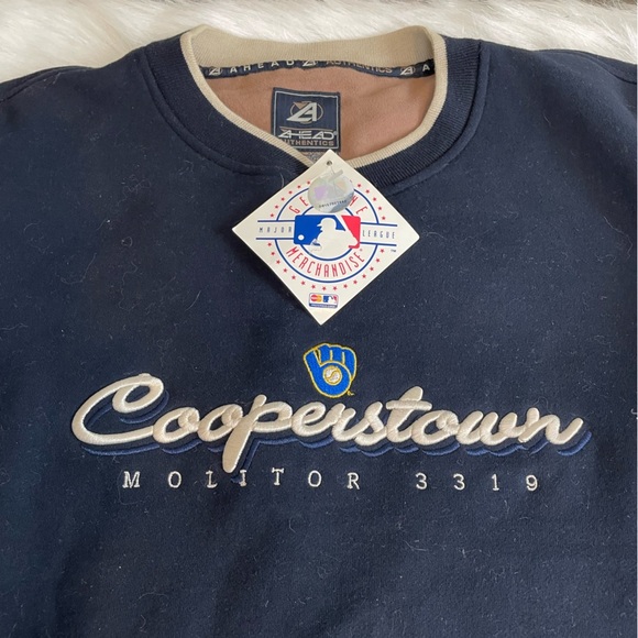 New Ahead Milwaukee Brewers Paul Molitor Cooperstown Men's Navy Sweatshirt - Picture 7 of 16